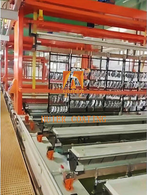 Linea di produzione di elettroplatazione controllata da PLC con modalità intermittente e caratteristiche di sicurezza